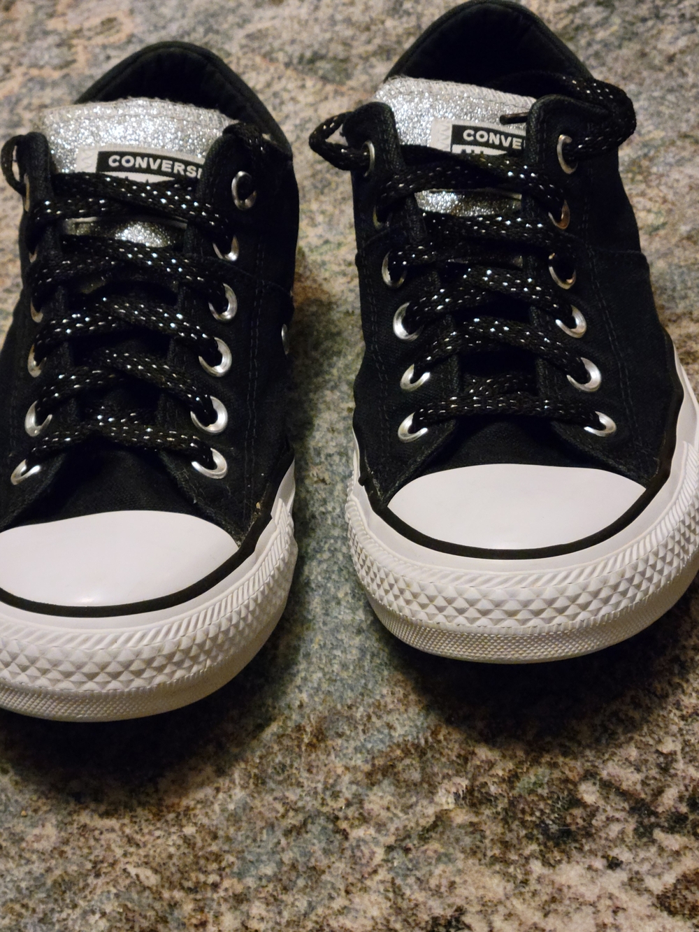 Converse All Star Madison Black Silver Glitter Sneakers Women’s 8